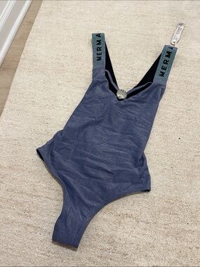 SALTY MERMAID Purple Shimmery One-Piece Swimsuit with Branded Straps